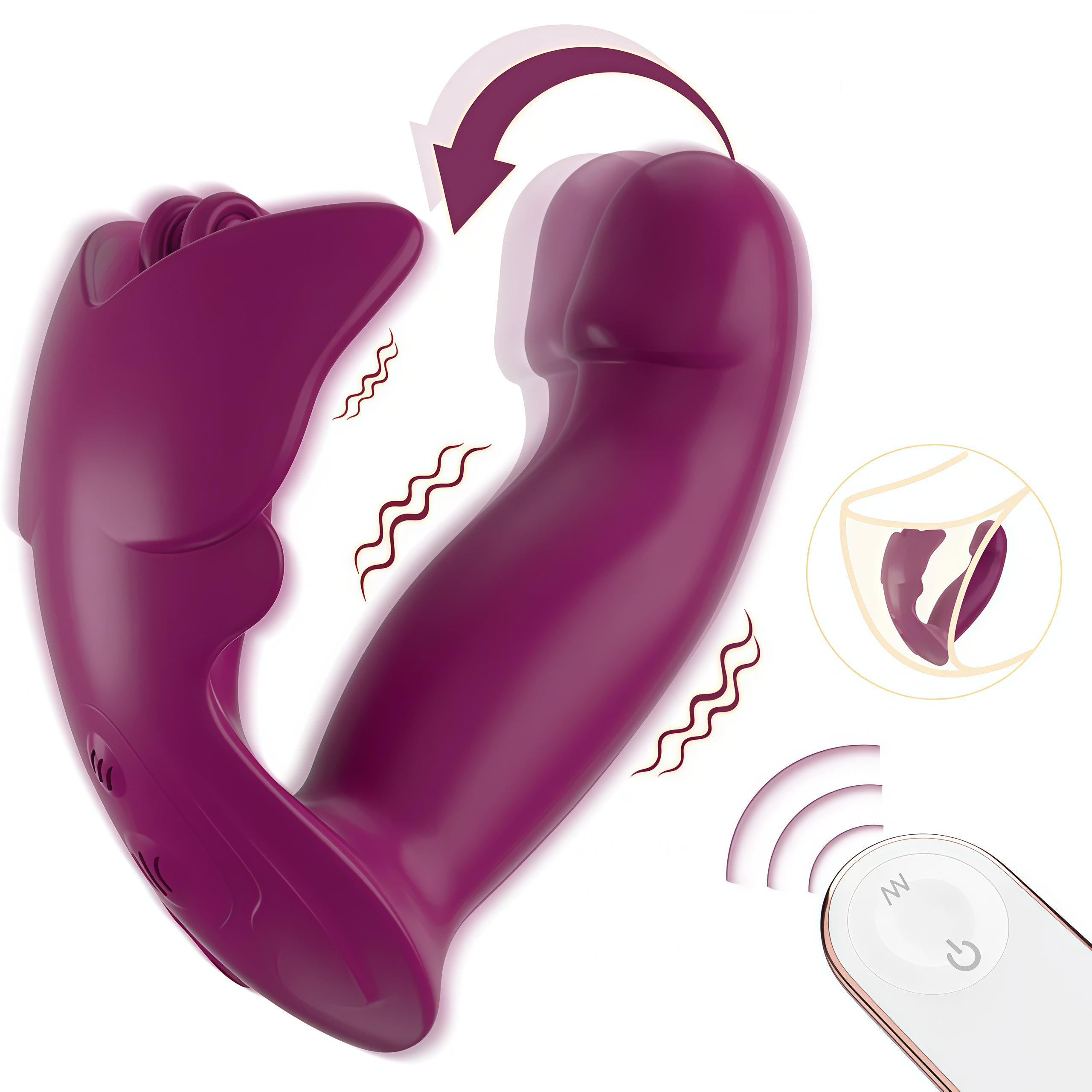 Clutching Butterfly Wearable Vibrator with Remote